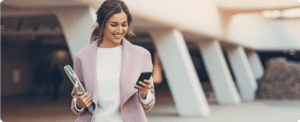 woman is smiling 