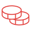 Coins icon showcasing cost-efficiency